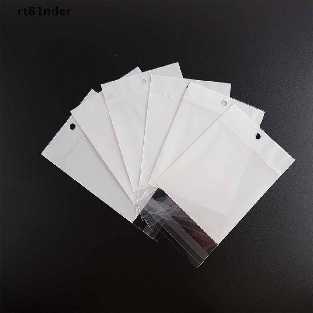 rt 50pcs Self Sealing Plastic Bags Resealable White Cellophane Bag for DIY Jewelry n