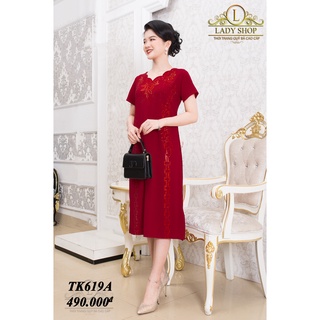 Đầm suông Ladyshop váy thiết kế thời trang trung niên cao cấp TK619
