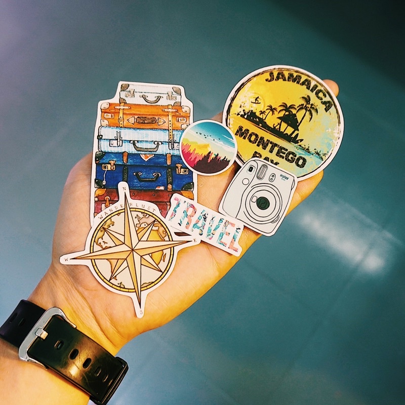 Sticker Travel (1) chống nước, hình dán mũ bảo hiểm, dán xe, điện thoại, laptop – Nghiện Sticker