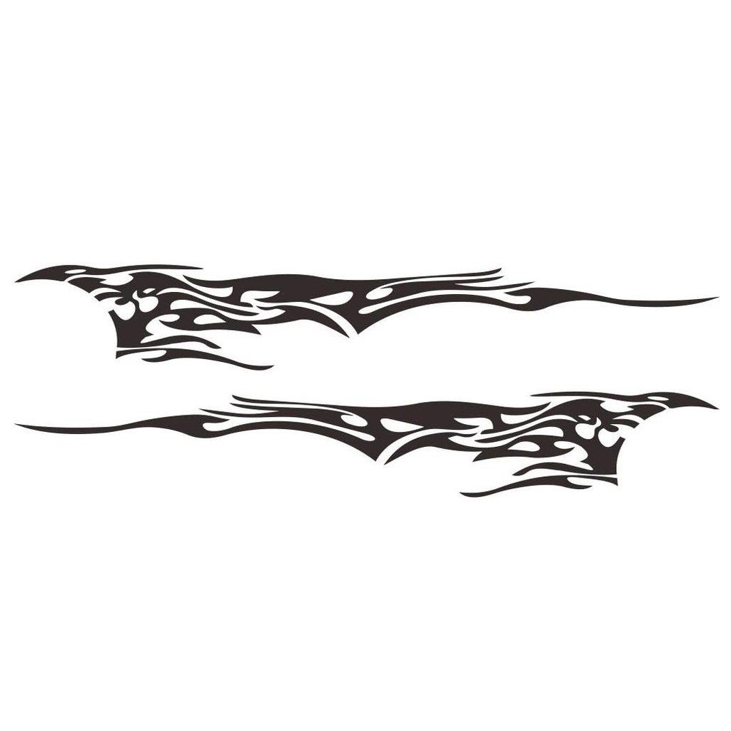 Bộ 2 Miếng Dán Trang Trí Xe Ô Tô - Hình Ngọn Lửa - Cá Tính Mạnh Mẽ