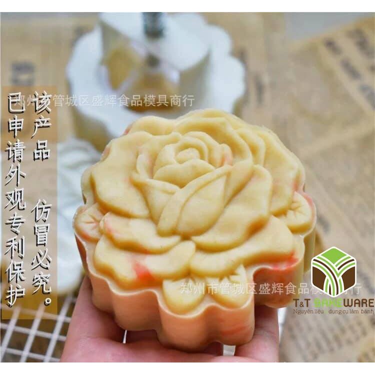 Khuôn bánh trung thu 150G 1 mặt hình hoa nhiều mẫu