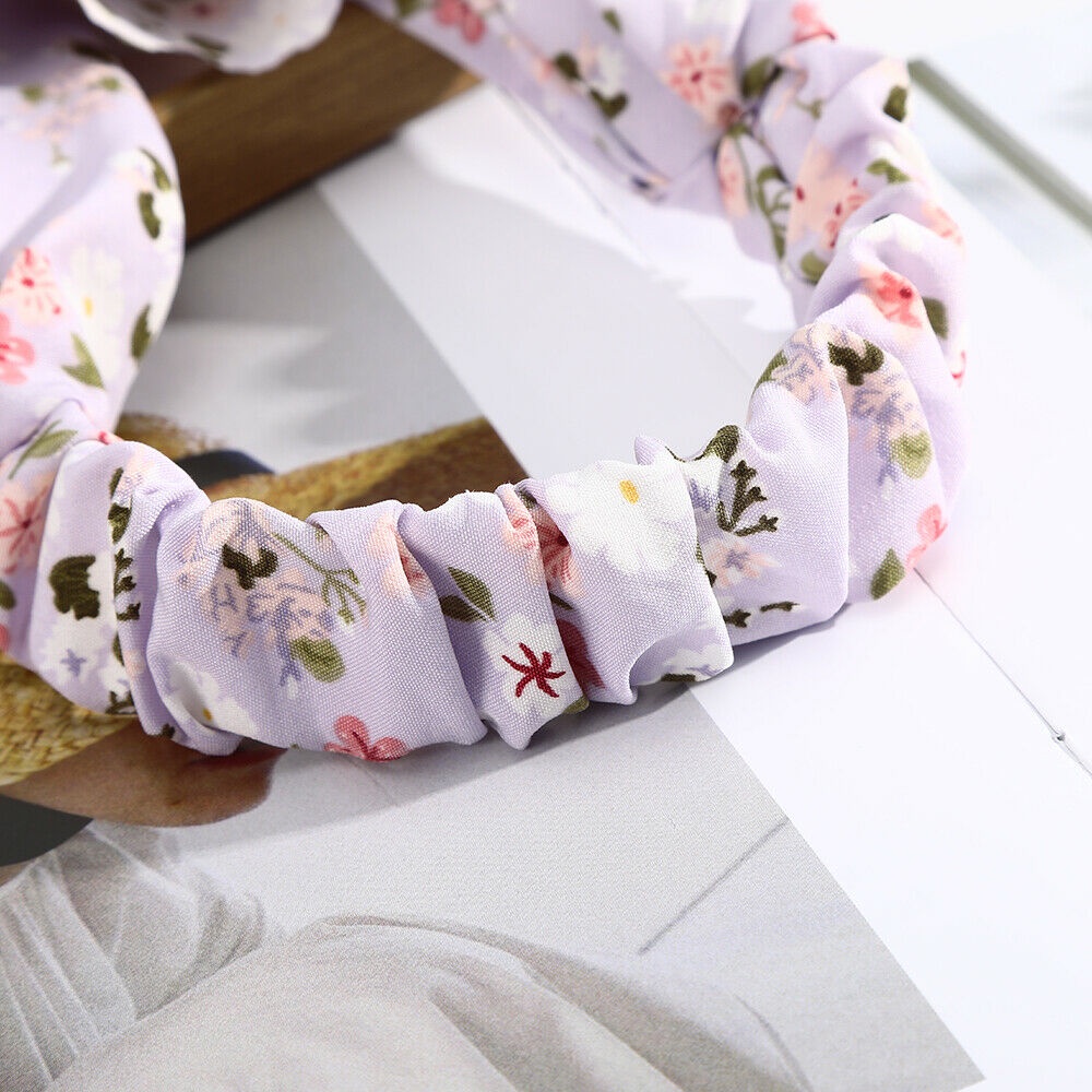 Băng đô vải co giãn in họa tiết phong cách retro cho nữ