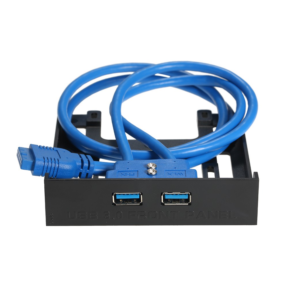 Ê USB 3.0 Front Panel Hub 2 Port Expansion Bay 20 Pin to USB3.0 60cm Bracket Adapter Cable for PC Desktop 2.5" Floppy Ba