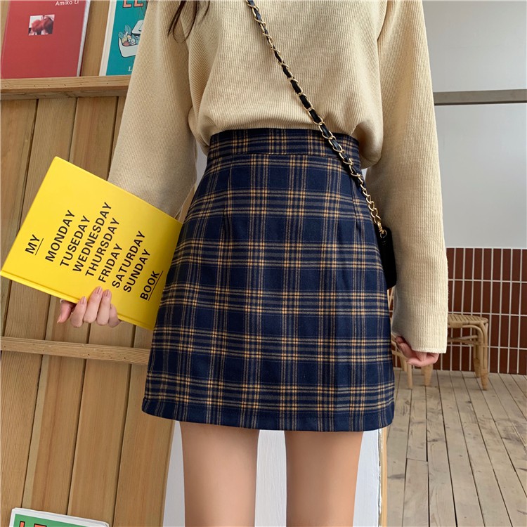 Chân váy kẻ sọc xanh navy DV029 DV095