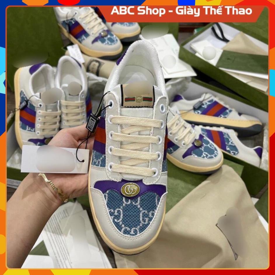 [FreeShip - Hàng Cao Cấp] Giày Sneaker Gucc.i Sơn Tùng Tím Đỏ Xanh Trắng Sữa , Giày Thể Thao Gucc.i hót