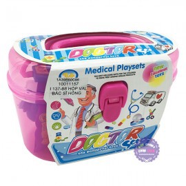 Hộp đồ chơi vali bác sĩ hồng 18 món dụng cụ y tế