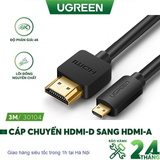 Dây cáp chuyển đổi micro hdmi sang hdmi ugreen 30104 dài 3m - hàng chính hãng
