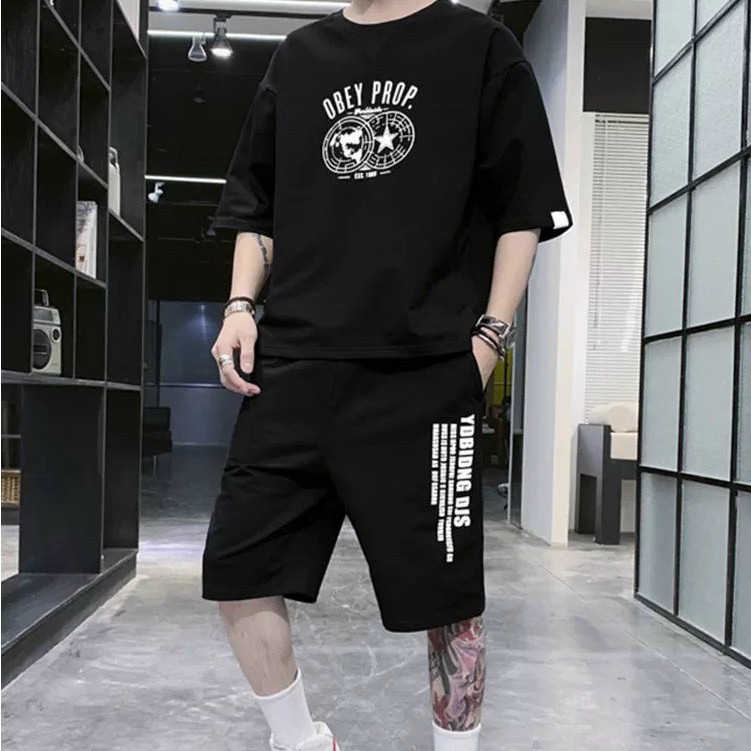 Bộ Thun Nam, Set Bộ Quần Áo Mùa Hè Hot Trend Phong Cách Hàn Quốc Chất Liệu Thun Cotton Thoáng Mát - BN288 - Shopmens | BigBuy360 - bigbuy360.vn