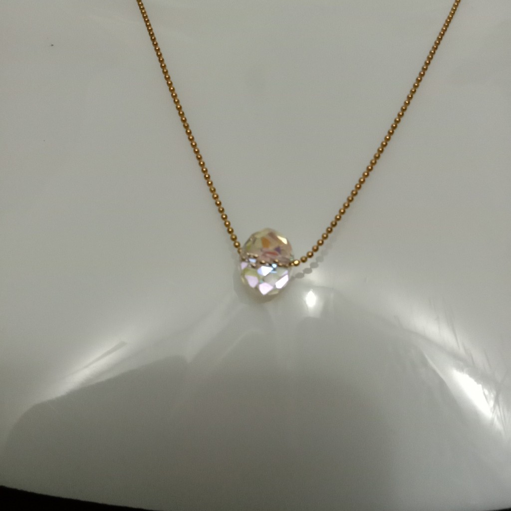 Dây chuyền Nữ thời trang mạ vàng 18k,mặt hạt châu phản quang