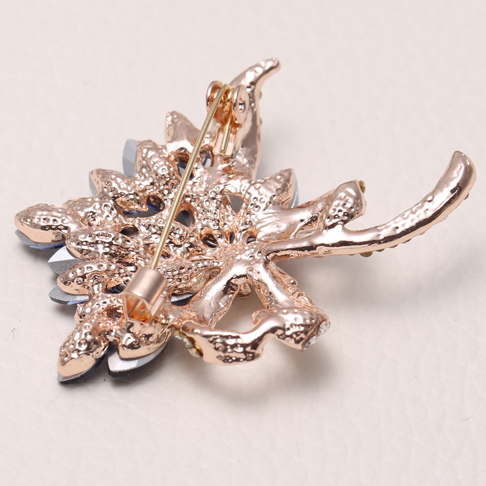 Ghim Cài Áo Hình Hoa Đính Đá Pha Lê Xanh Dương Thời Trang Cho Nữ