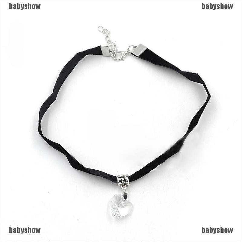 Vòng Cổ Choker Nhung Mặt Trái Tim 80 90s Phong Cách Gothic Cho Bé