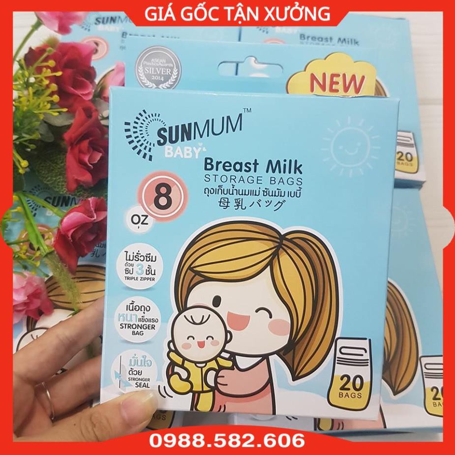 Hộp 20 Túi Trữ Sữa Sunmum Thái Lan Tiện Lợi - 8850257211412