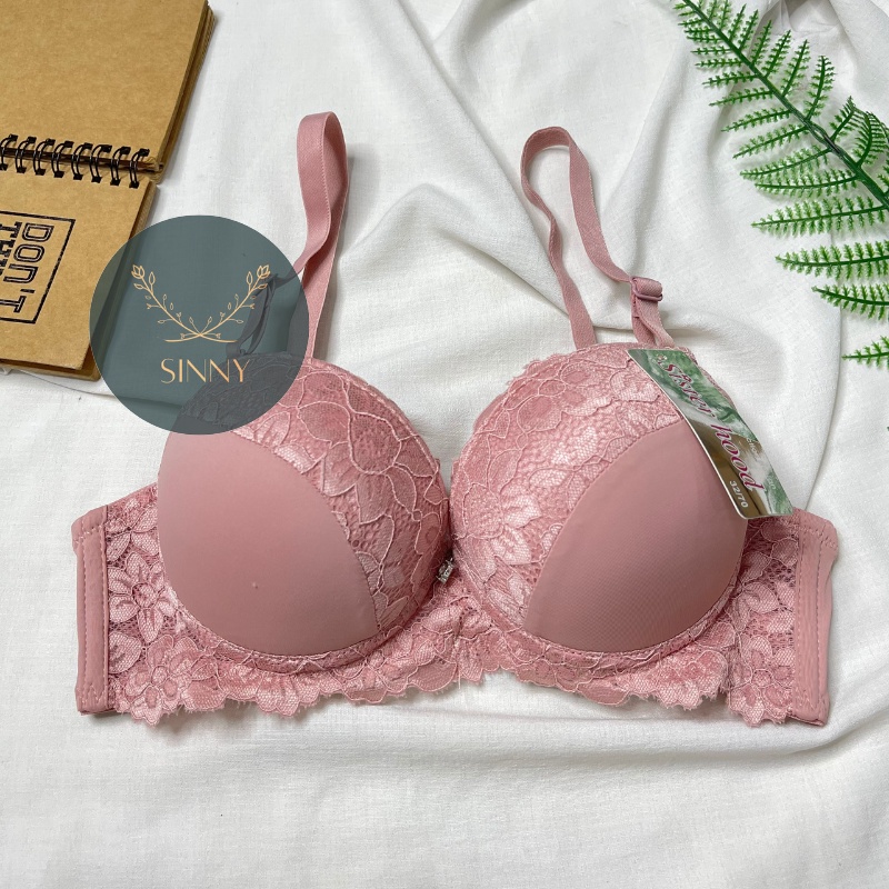 Áo ngực nữ nâng 4cm mềm, áo lót nội y có gọng Thái Lan ren mút dày Sister Hood 2227,Sinny