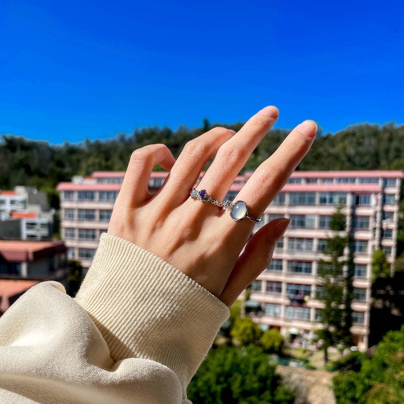 Bán Chạy!Nhẫn Hở Kiểu Dáng Thời Trang Dành Cho NữNhẫn Hở Đính Đá Quý Cao Cấp Không Phai Màu Phong Cách Retro Thời Trang Cá Tính Dành Cho Nữ