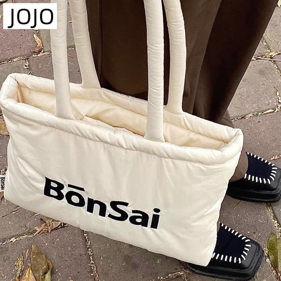 Túi Tote Vải Cotton Hình Vuông Cỡ Lớn Thêu Chữ Dễ Thương Cho Nữ