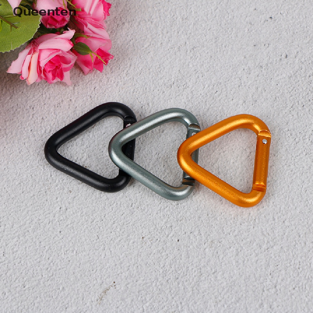 Queenten 1PC Triangle Carabiner Outdoor Camping Hiking Keychain Kettle Buckle Snap Clip QT