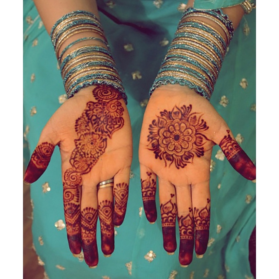 Hình xăm Henna dán cơ thể tạm thời dạng nón in màu đen/nâu/đỏ/trắng Mehndi Cfa038