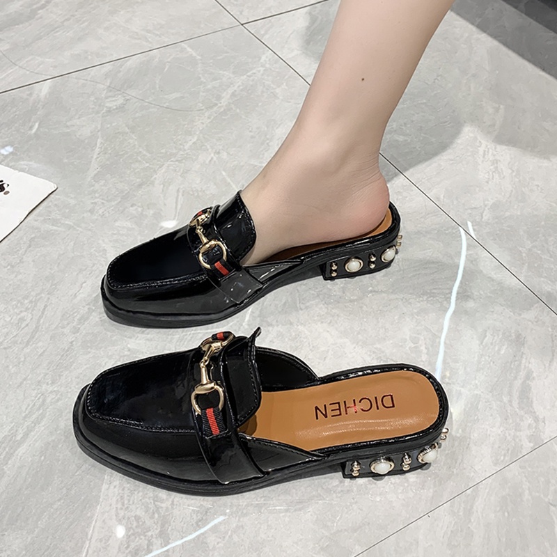 Giày lười IELGY gót thấp khóa cài thời trang cho nữ