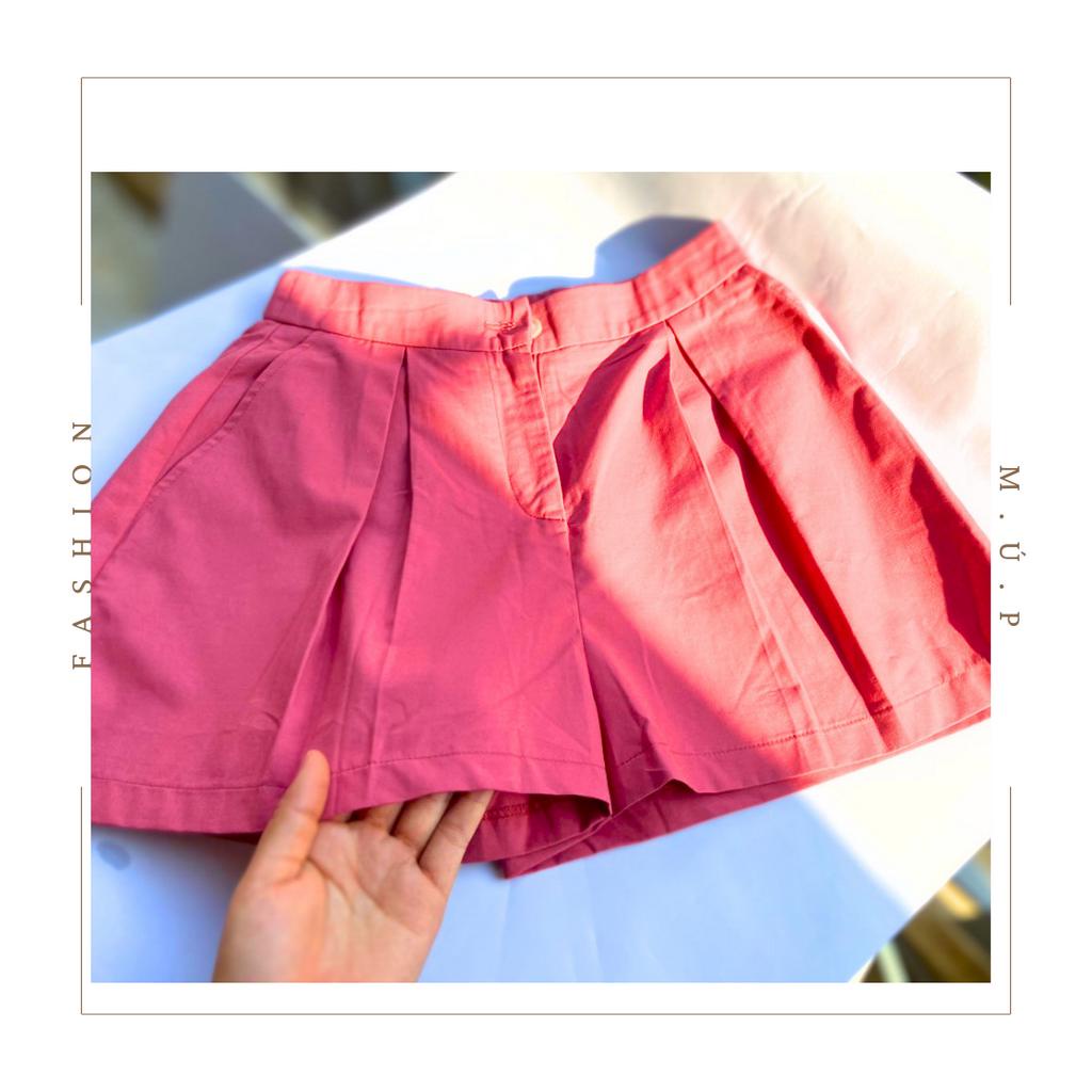 Hàng cao cấp chuyên xuất Hàn chất 100%cotton , quần đùi cạp cao phối chun cạp sau phong cách Hàn Quốc