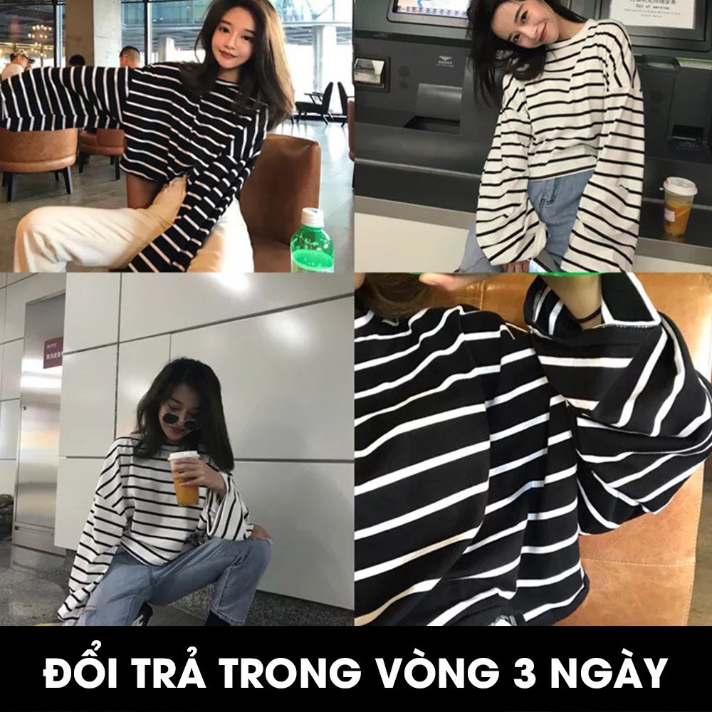 [VIDEO SP] CROPTOP NỮ DÀI TAY KẺ ĐEN TRẮNG ỐNG TAY RỘNG THỜI TRANG HÀN QUỐC | BigBuy360 - bigbuy360.vn