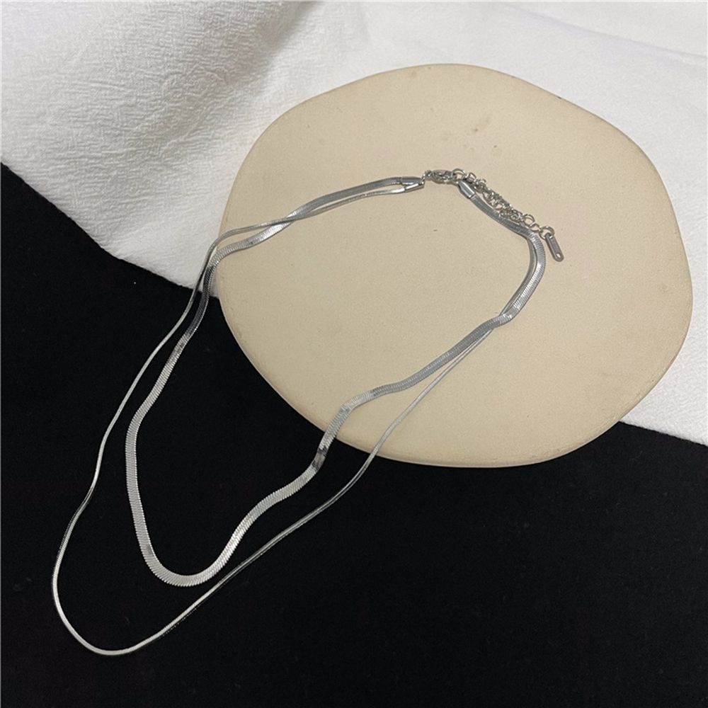 Vòng cổ hai lớp mặt hình xương rắn phong cách Hàn Quốc sang trọng dành cho nữ