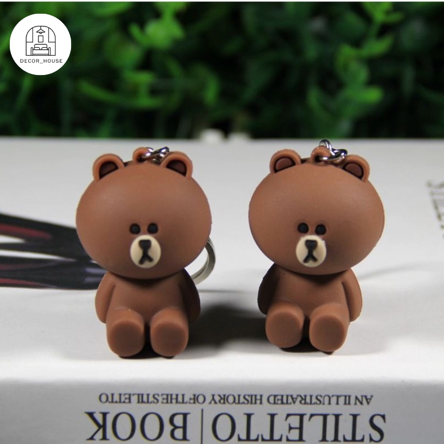 Móc chìa khoá xe máy, móc chìa khóa ô tô silicon hình các con vật vịt, gấu, thỏ dễ thương Decor House