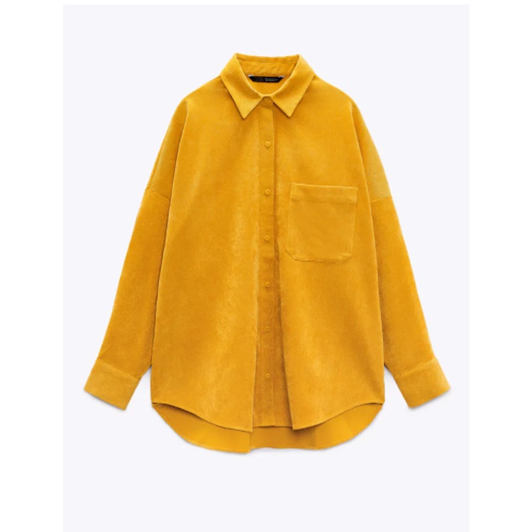 Zara Áo Sơ Mi Phối Khóa Cài Vàng Sáng Kiểu retro Thời Trang Mùa Xuân 2157266 Áo blouse