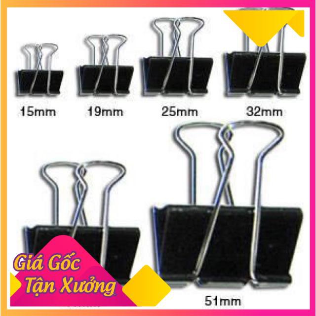 Combo 6 /12 cái Kẹp tài liệu sắt, Kẹp bướm 15mm-19mm - Giao ngẫu nhiên hãng Deli/ Hồng Hà/ Echo