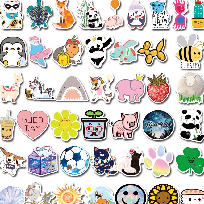 [Mã LIFEBOOK2 giảm 10% đơn 0Đ] Set 50 Sticker Trang Trí Chống Thấm Nước Animal Hoạt Hình Ngộ Nghĩnh Size Lớn MÃ ST2149