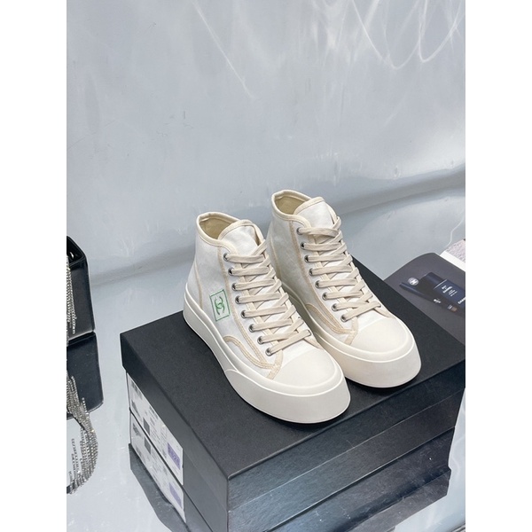 Giày thể thao cổ cao đế bánh mì cho nữ thương hiệu Channel 𝘾𝙝𝙖𝙣𝙚𝙡 CN CoCo cao cấp
