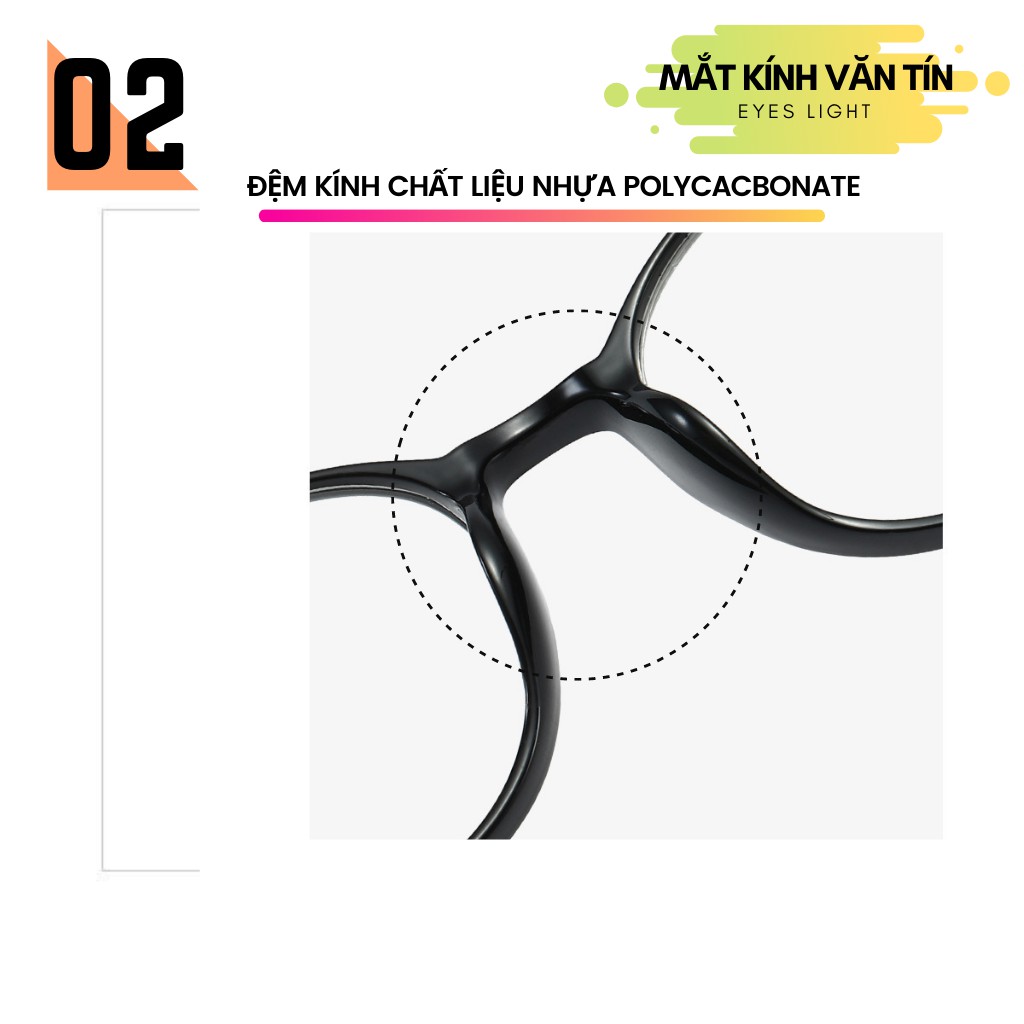 Gọng kính cận Eyes Light T8096 nam nữ mắt kính tròn càng nhựa pha kim loại nhiều màu | BigBuy360 - bigbuy360.vn