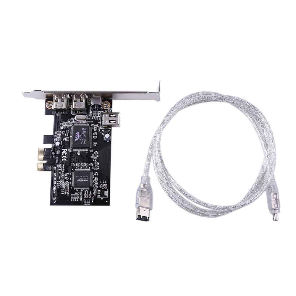 3 Ports 1394A Expansion Card PCI-E to IEEE 1394 1x 4Pin 2x 6Pin DV Adapter