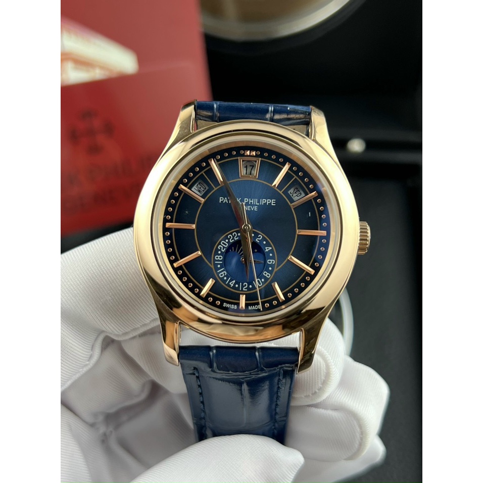 Đồng hồ nam Patek Phillipe 40mm máy cơ Thuỵ Sĩ cao cấp, khung thép 316l, dây da cá sấu