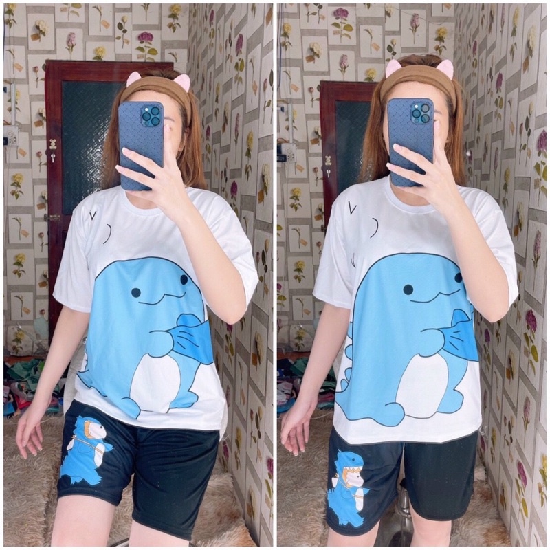 Bộ áo quần đùi MẪU KHỦNG LONG cartoon hoạt hình siêu đẹp