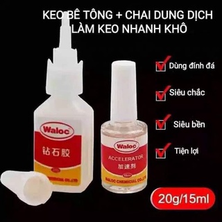 Keo waloc đa năng gắn móng đính đá hai chai nhanh khô và khô thường