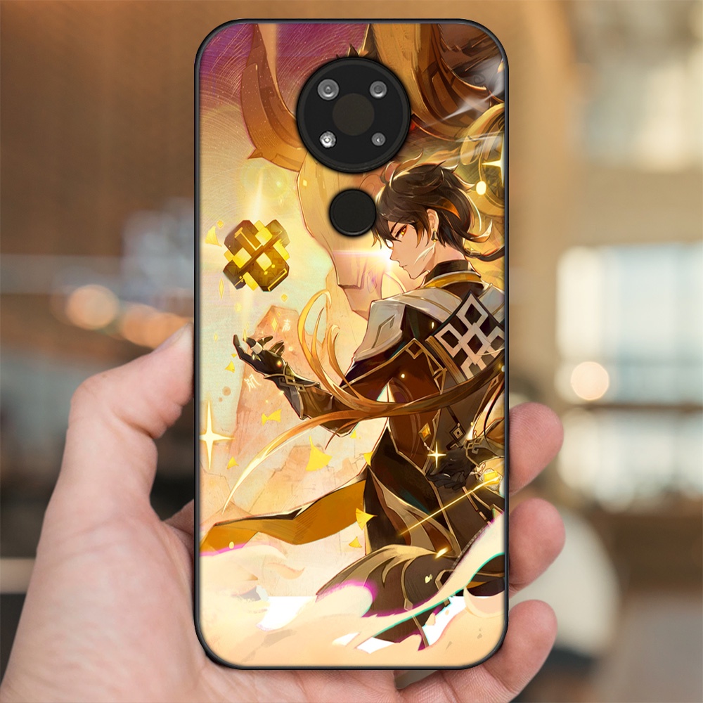 Ốp lưng Nokia 3.4 viền đen in hình Zhongli Genshin Impact