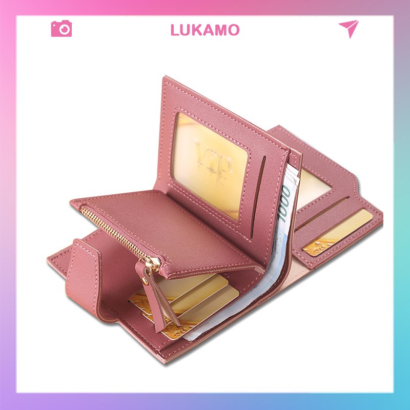 Ví nữ MADLEY thời trang ngắn cầm tay nhiều ngăn cao cấp giá rẻ đựng tiền LUKAMO VD395