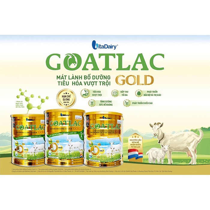 Sữa Dê Goatlac gold BA (800g) date 2024