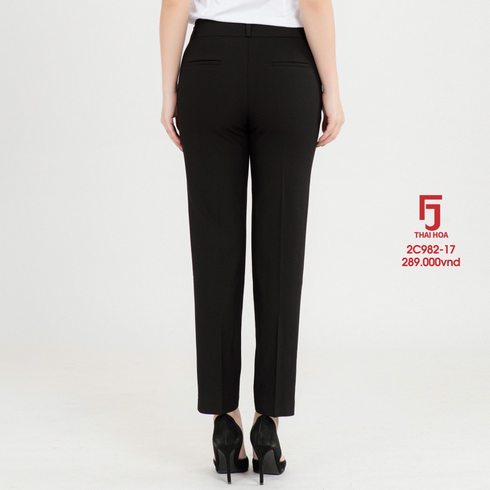 Quần Tây nữ Thái Hòa mã 2C982-17-01, quần âu nữ công sở 9 tấc, màu đen, chất liệu mềm ,trơn | BigBuy360 - bigbuy360.vn