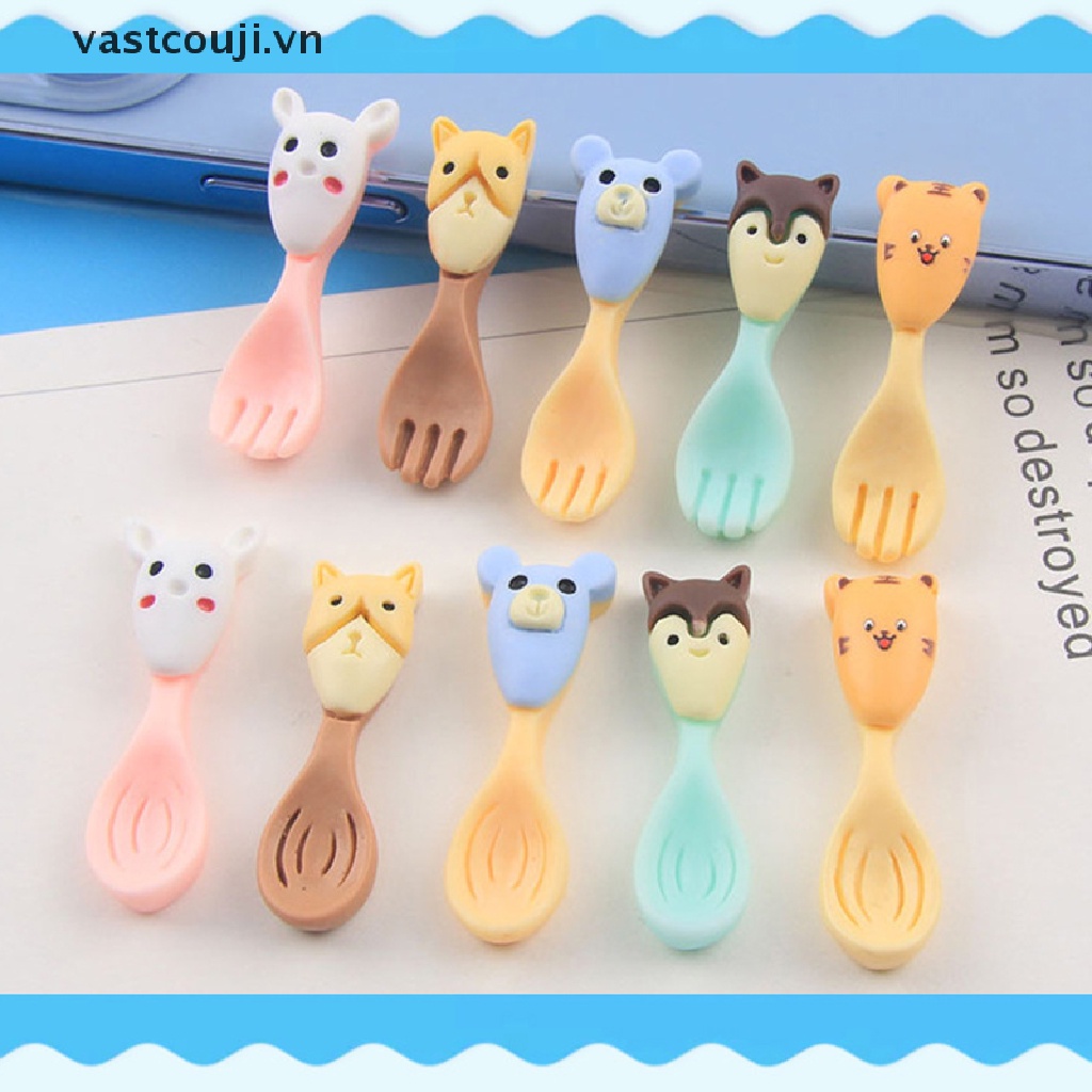 Set 10 Dụng Cụ Ăn Uống Mini Hình Hoạt Hình Cho Nhà Búp Bê VN