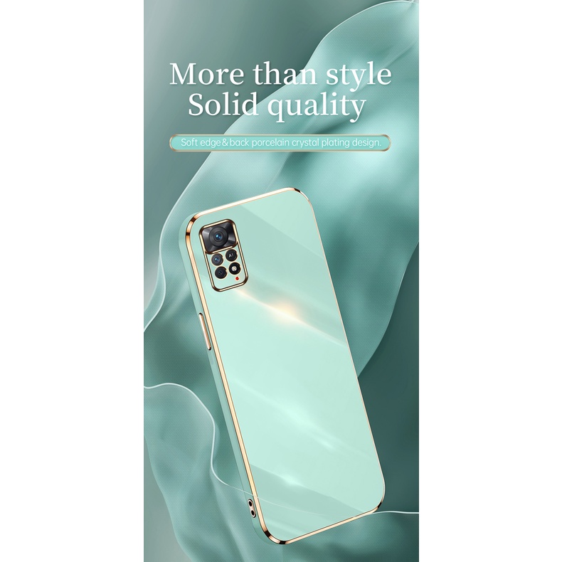 For Xiaomi Redmi Note 11 Pro Case Straight Plating Frame Silicone Cover Redme Note11 4G 11S 5G 11Pro Plus Camera Protect Fundas