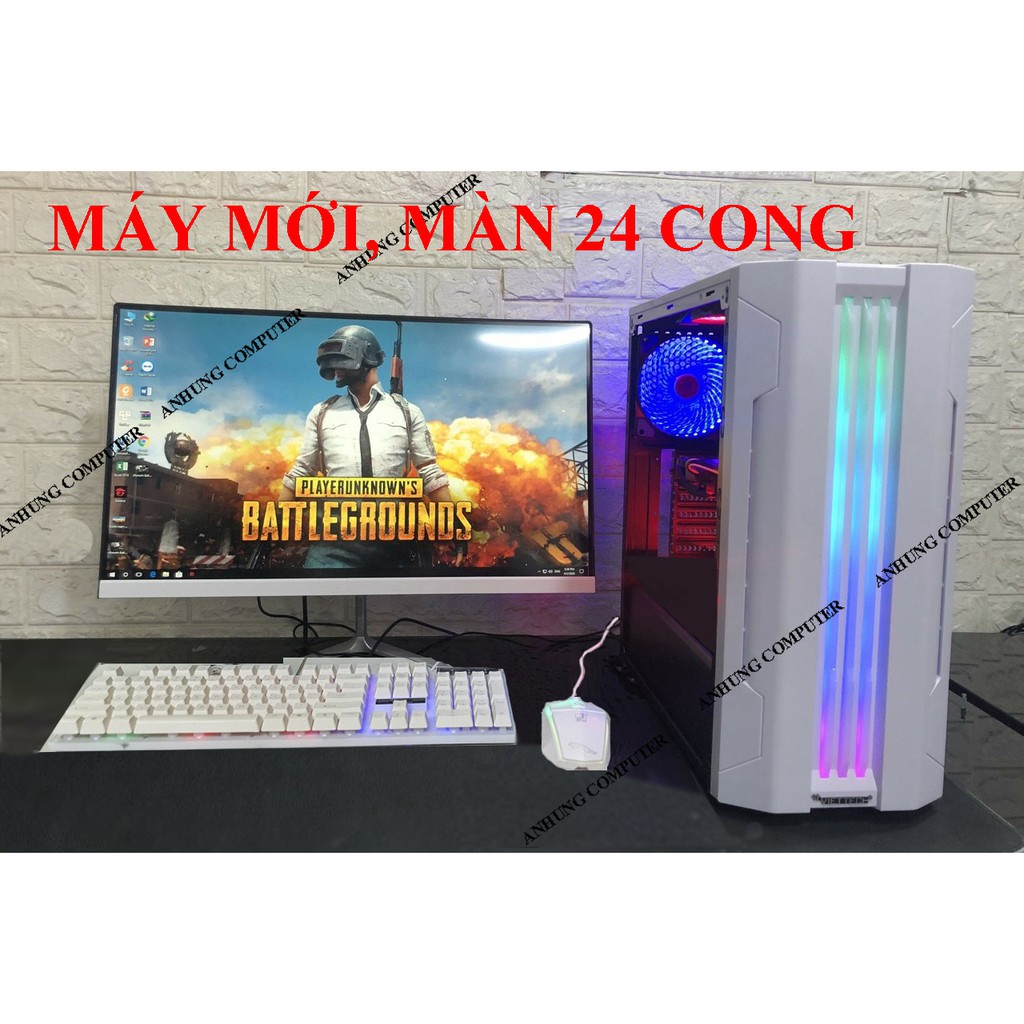 [Máy Mới] Bộ máy tính chơi GAME màn 24 inch linh kiện mới full box cấu hình siêu cao