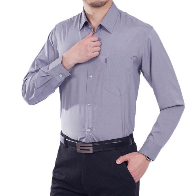 Áo Sơ Mi Nam Trung Niên Trơn Một Màu Cao Cấp