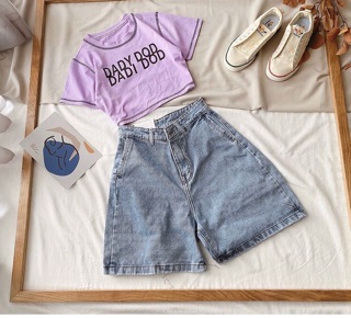 🐾Quần Jeans Lửng Lưng Cao Túi Xéo