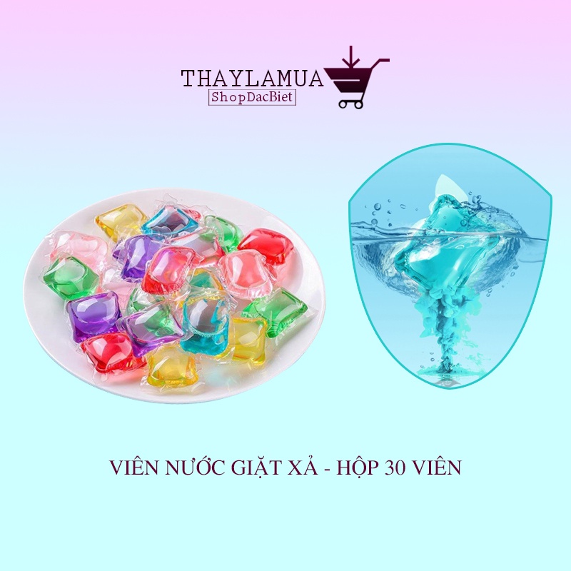 Viên giặt xả quần áo đậm đặc gấp 8 lần bột giặt hộp 30 viên (VGX30)