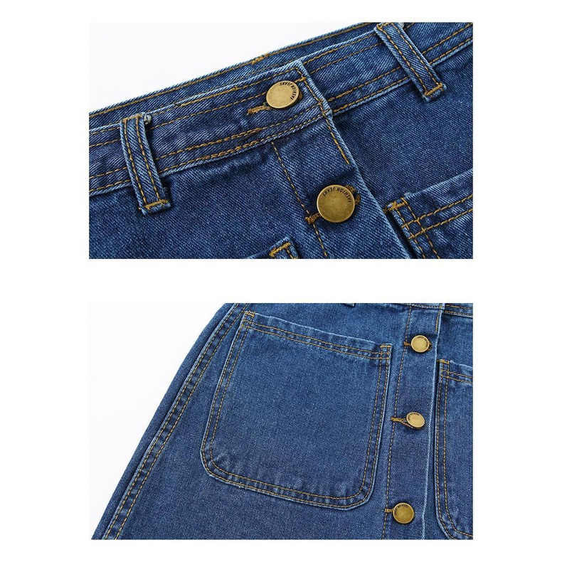 Chân váy jean Chữ A Lưng Cao Thời Trang Hàn Quốc Mới 2022 Cho Nữ