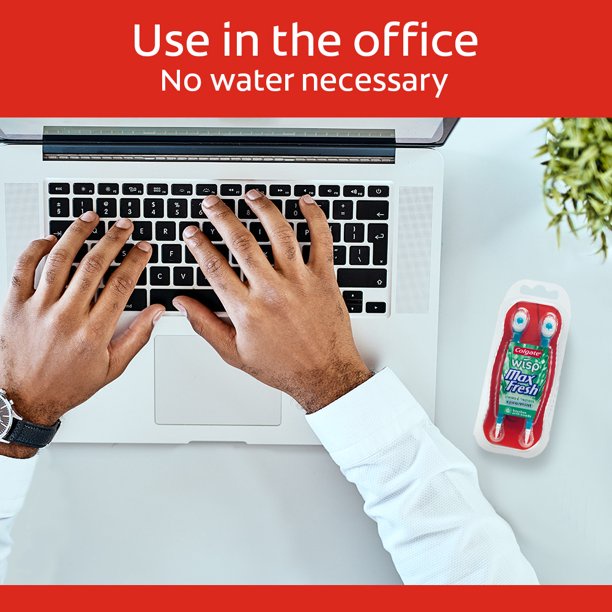 NHẬP MỸ - BÀN CHẢI ĐÁNH RĂNG MINI CÓ SẴN KEM COLGATE MAX FRESH WISP DISPOSABLE MINI TOOTHBRUSH, PEPPERMINT - 24C