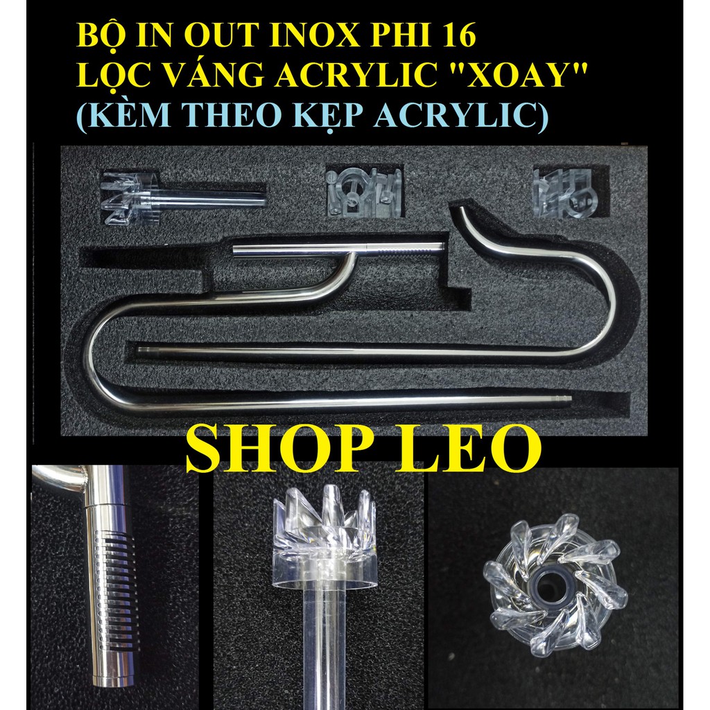 BỘ IN OUT INOX PHI 16 LỌC VÁNG "XOAY" - IN OUT - HỒ THỦY SINH - BỂ CÁ