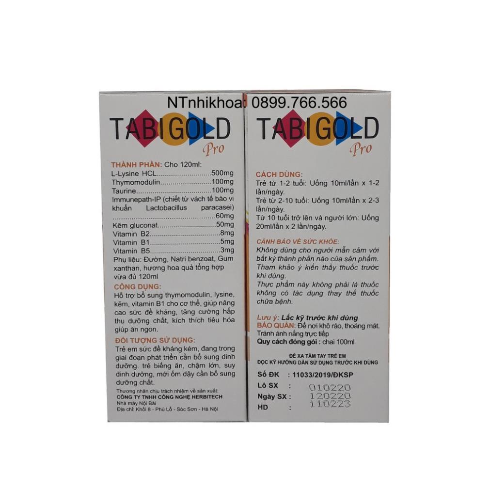 TABIGOLD PRO giúp trẻ ăn ngon, tăng cường hấp thụ chất dinh dưỡng 100ml