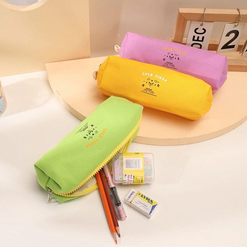 Túi Đựng Bút Bằng Vải Canvas In Hình Hổ Dễ Thương Dành Cho Học Sinh